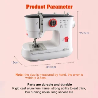 Creatorally Electronische naaimachine 12 Steken - Compacte DIY Naaimachine met Voetpedaal - Elektrische Naaimachine Voor beginners - Geschikt voor Quilten en Kleding