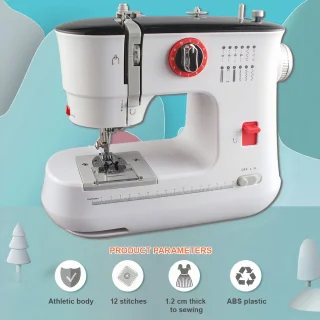 Creatorally Electronische naaimachine 12 Steken - Compacte DIY Naaimachine met Voetpedaal - Elektrische Naaimachine Voor beginners - Geschikt voor Quilten en Kleding