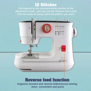 Creatorally Electronische naaimachine 12 Steken - Compacte DIY Naaimachine met Voetpedaal - Elektrische Naaimachine Voor beginners - Geschikt voor Quilten en Kleding