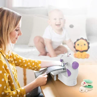 Naaimachine - Mini naaimachine - Draagbare en veelzijdige mini naaimachine met grote naaitafel - Eenvoudig te bedienen en praktisch