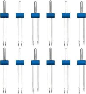 15 stuks tweelingnaald stretchmachine-naalden universele dubbele naald 2.0/90, 3.0/90, 4.0/90