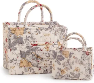 2 Pack bloemen opbergmanden met handgrepen