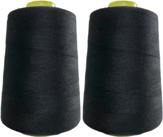 2 spoelen polyester naaigaren zwart 4500 meter