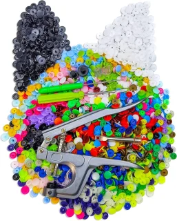 360x T5 kunststof drukknopen set 24 kleuren 12mm met tang