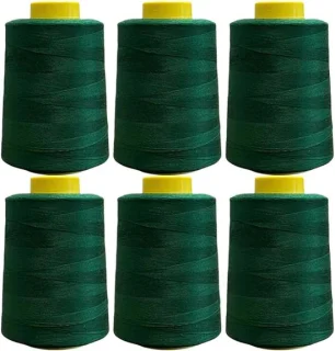 6 rollen polyester naaigaren, groen