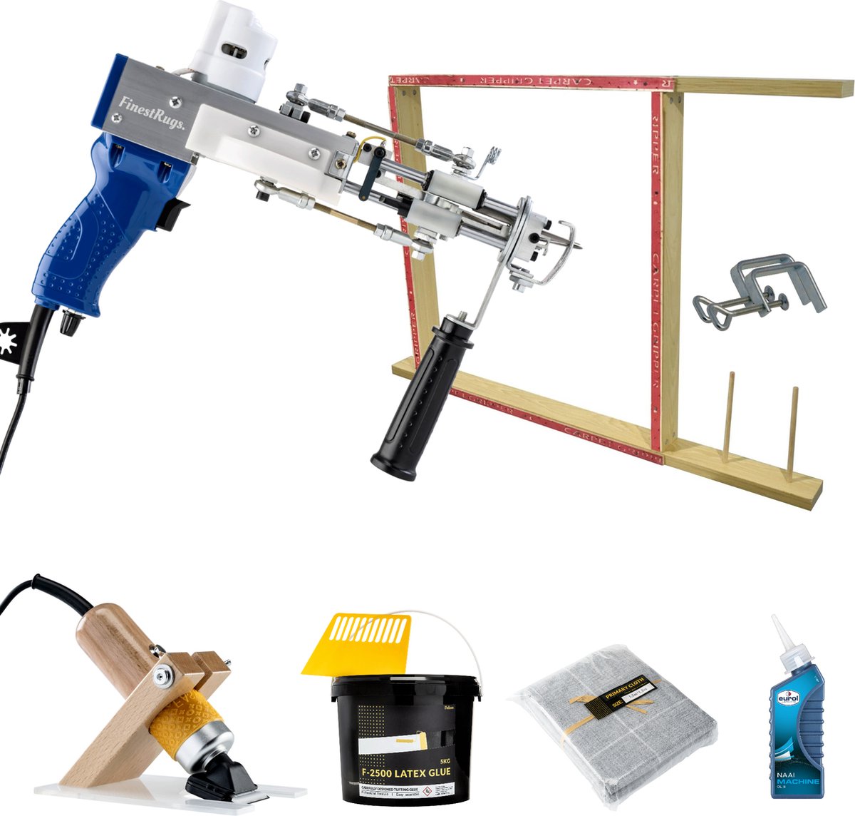 AK-DUO PRO Tufting Gun Beginnerspakket XL blauw