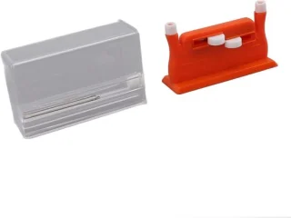 Automatische draadinrijger met dubbel kopontwerp, oranje