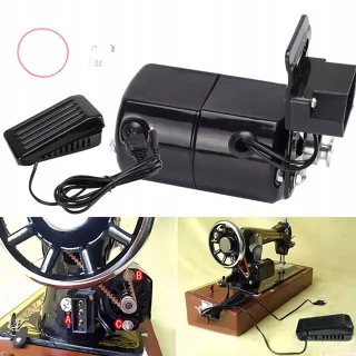 Bedee 180W Naaimachinemotor Zwart met Voetpedaal