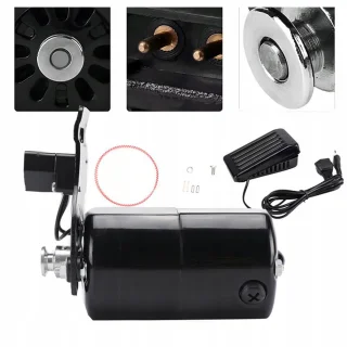 Bedee 180W Naaimachinemotor Zwart met Voetpedaal