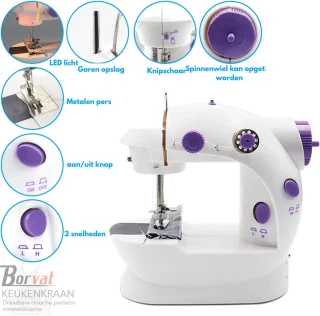 Borvat Handnaaimachine met Licht Portable