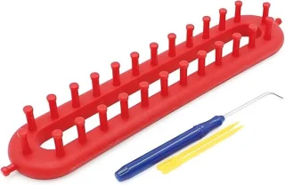 Breimachine rond 26 cm - Weefgetouw set - Rood