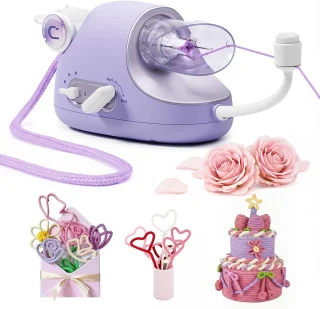 Breimolen Elektrisch - Automatische Breier - Decoratieve Koorden Maken - Instelbare Snelheid - 33 x 11 x 13 cm - Lila