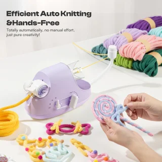 Breimolen Elektrisch - Automatische Breier - Decoratieve Koorden Maken - Instelbare Snelheid - 33 x 11 x 13 cm - Lila