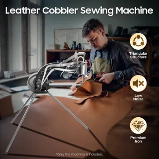 Cellista handmatige schoenmaker naaimachine