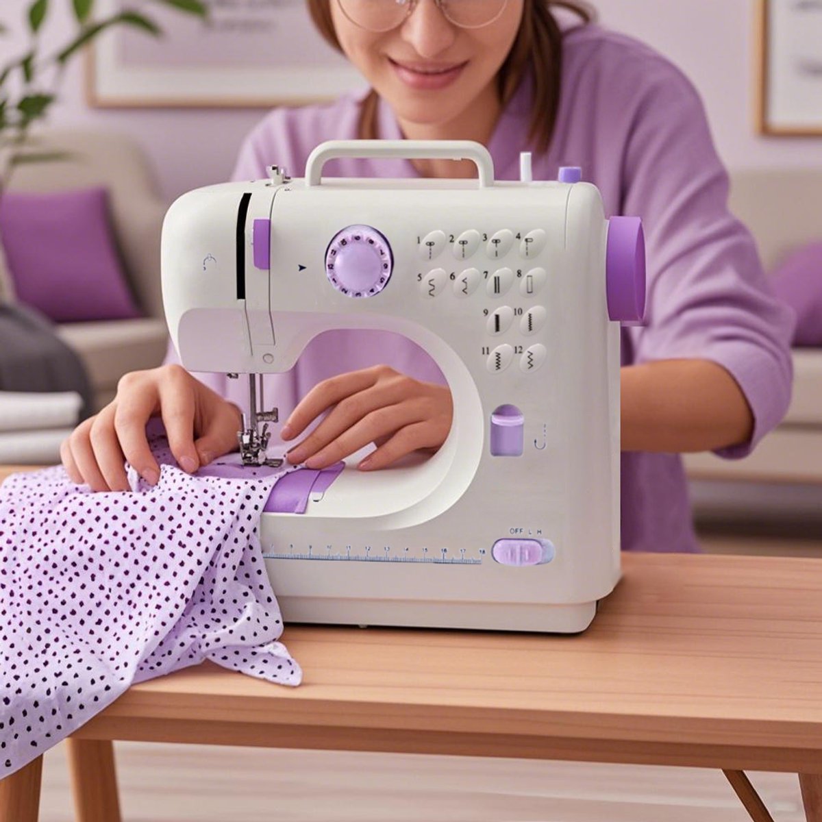 CHIWIN Mini Naaimachine met 12 Patronen en Accessoireset