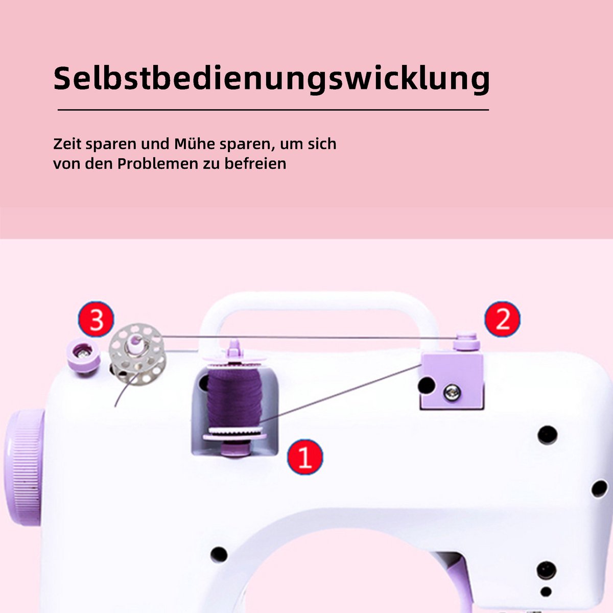 CHIWIN Mini Naaimachine met 12 Patronen en Accessoireset