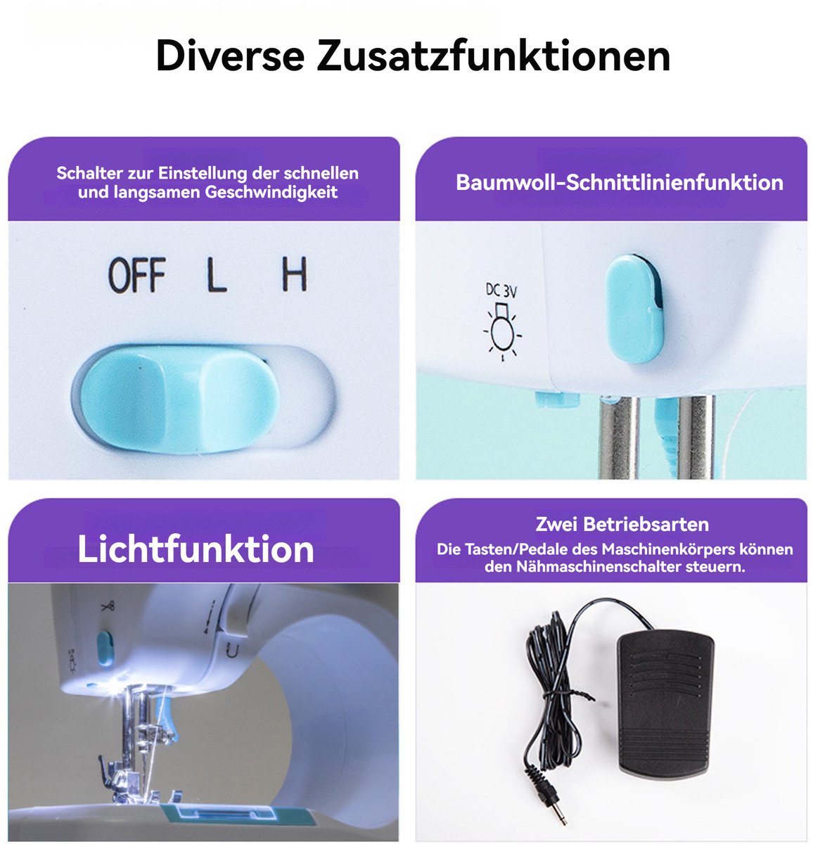 CHIWIN Naaimachine Elektrisch Mini Compact