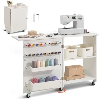 CINK & Co® naaimachinetafel - wit - 117x40x77.8 cm