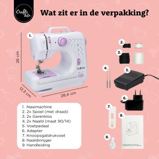 Crafts&Co Kindernaaimachine Set Wit