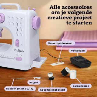 Crafts&Co Kindernaaimachine Set Wit