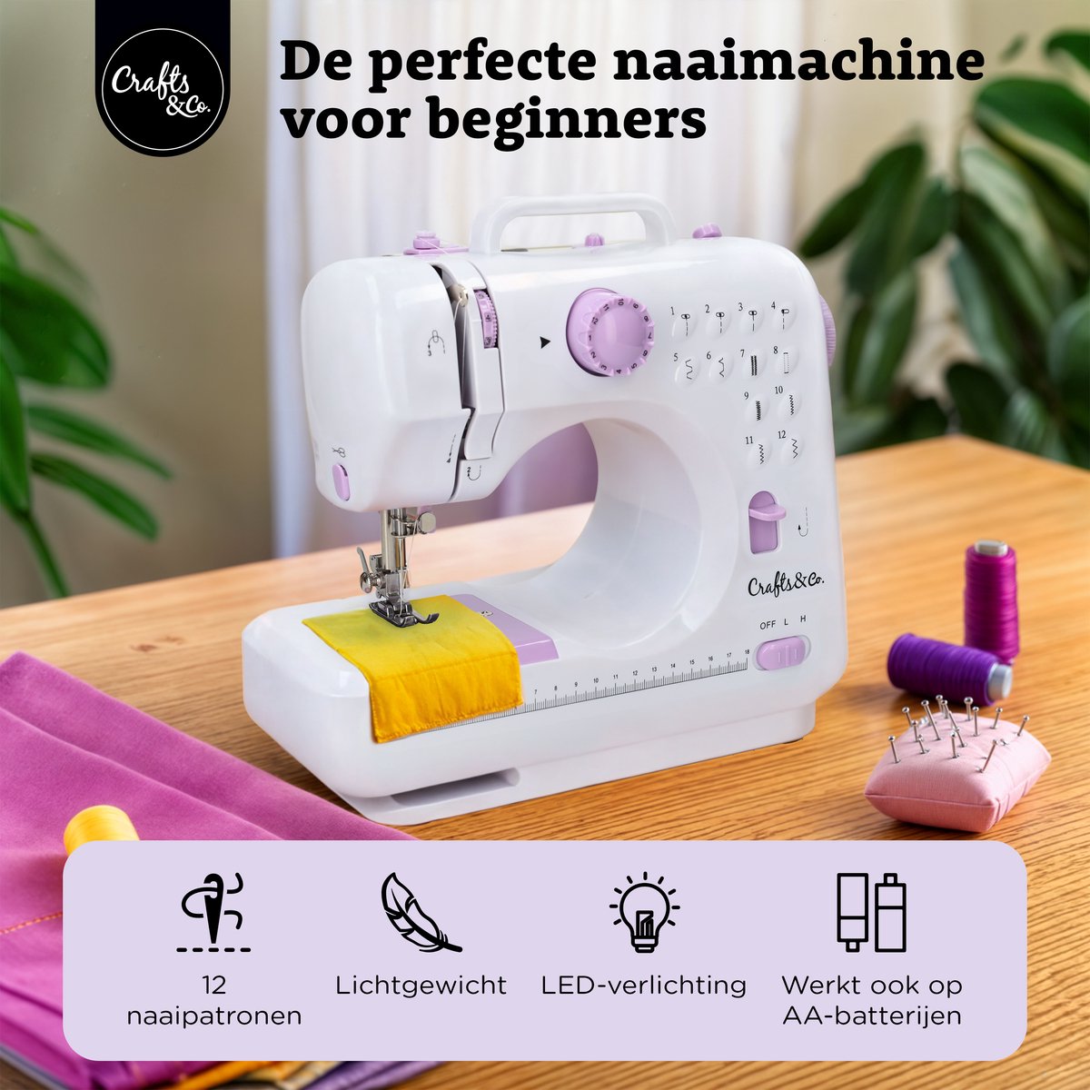 Crafts&Co Kindernaaimachine Set Wit