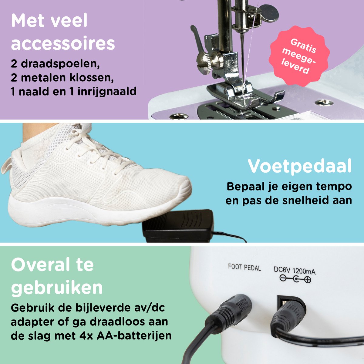 Crafts&Co Kindernaaimachine Wit Combideal