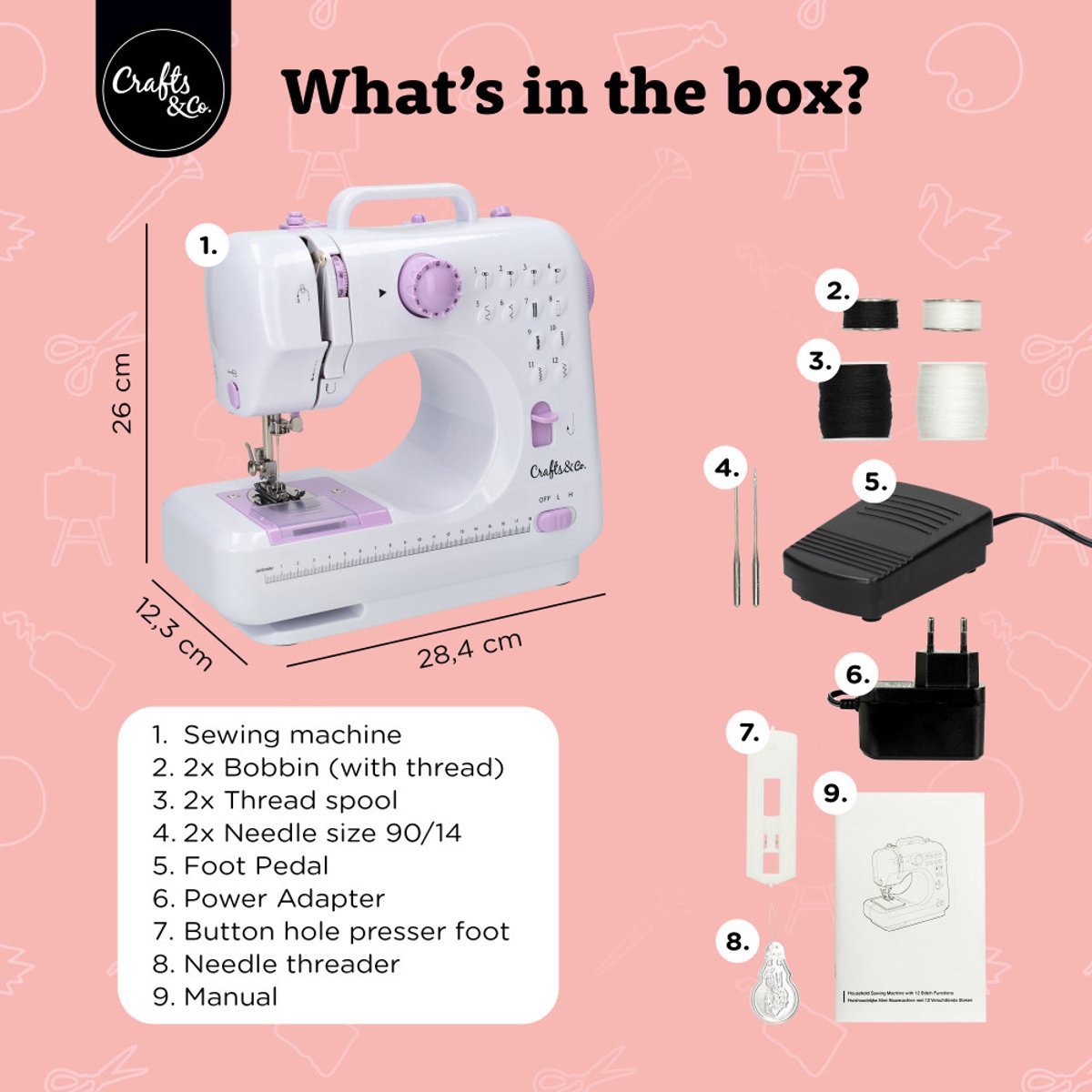 Crafts&Co Kindernaaimachine Wit Combideal