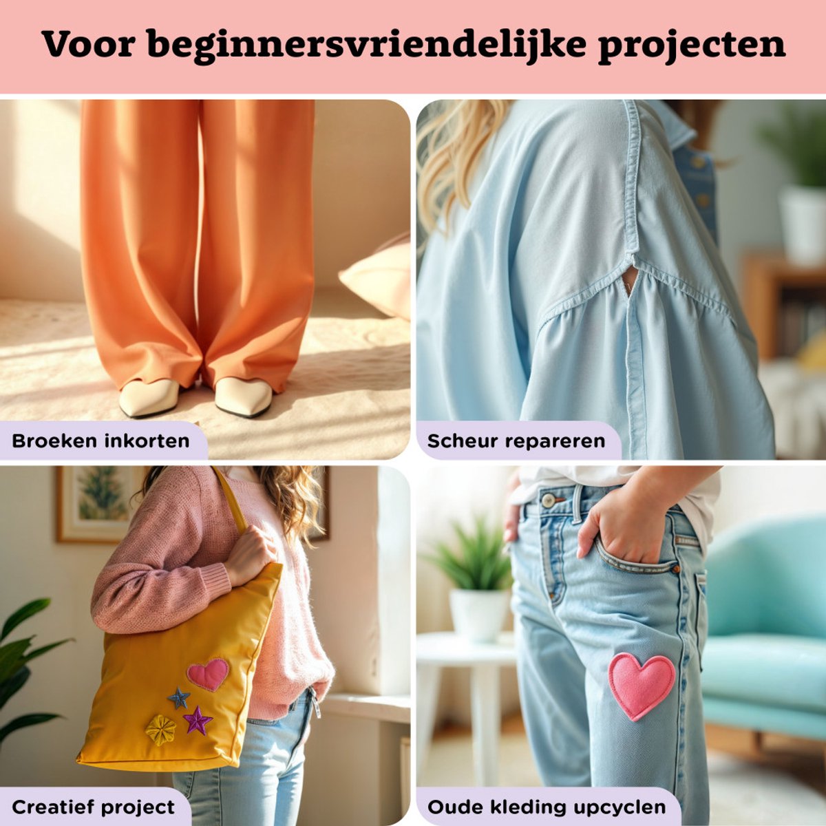 Crafts&Co Kindernaaimachine Wit met Naaiset