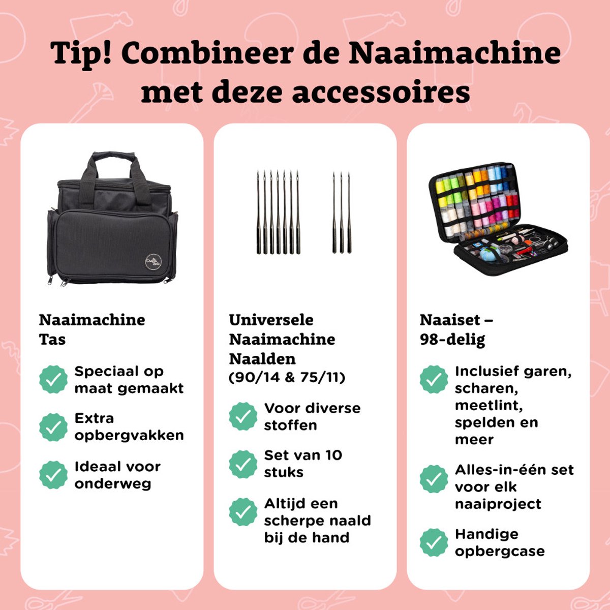 Crafts&Co Naaimachine Kindermaat Wit