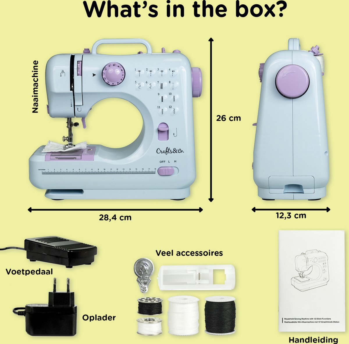 Crafts&Co Naaimachine Kindermaat Wit