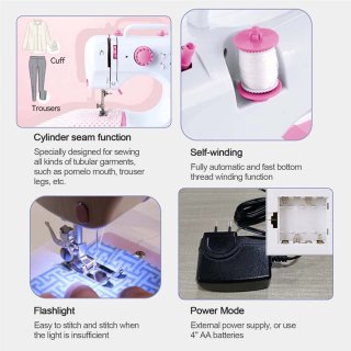 Wat vinden we goed aan de Creatorally Mini Elektronische Naaimachine - Roze