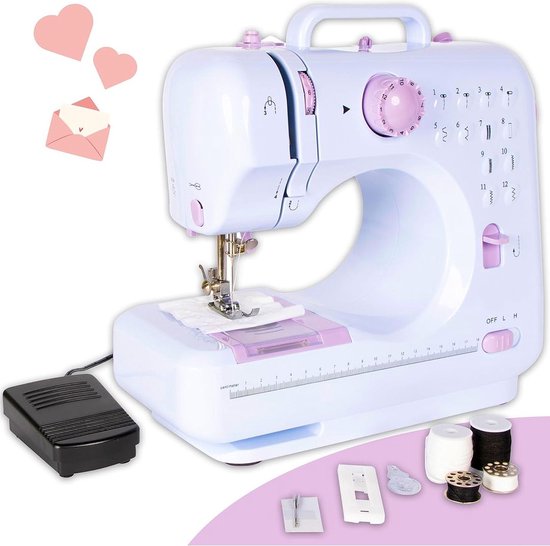 DailySupplies Naaimachine Kinderen Starterspakket Wit Lichtpaars