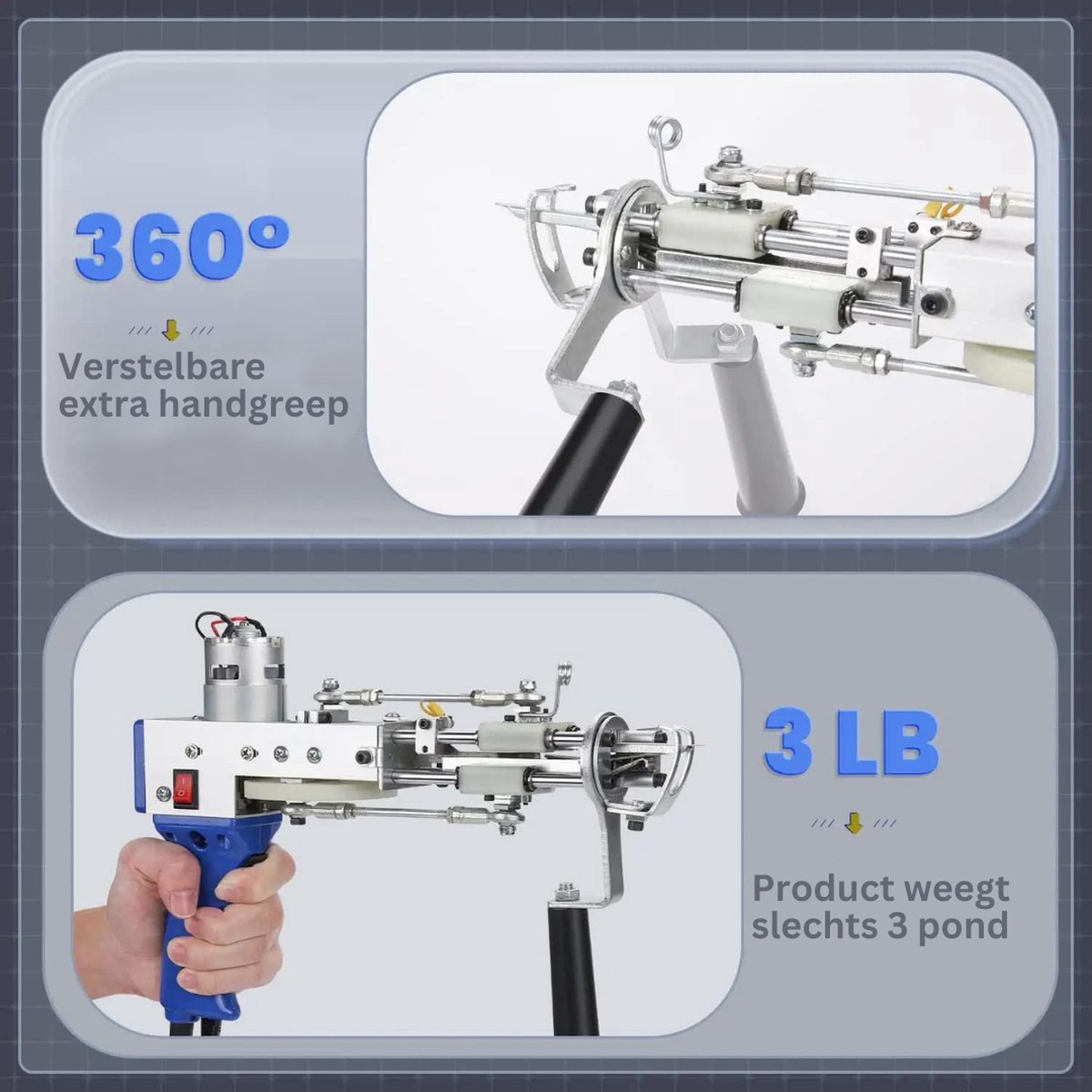 DailySupplies Premium Tufting Gun Beginnerspakket Blauw
