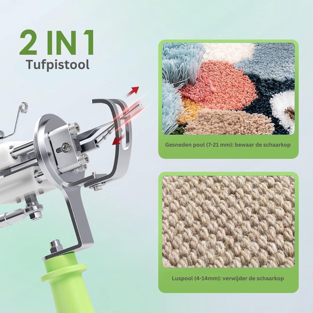 DailySupplies Premium Tufting Gun Beginnerspakket Groen