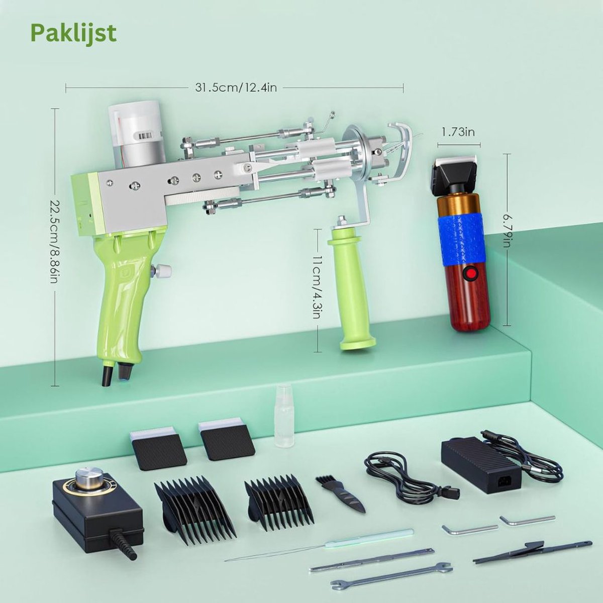 DailySupplies Premium Tufting Gun Beginnerspakket Groen
