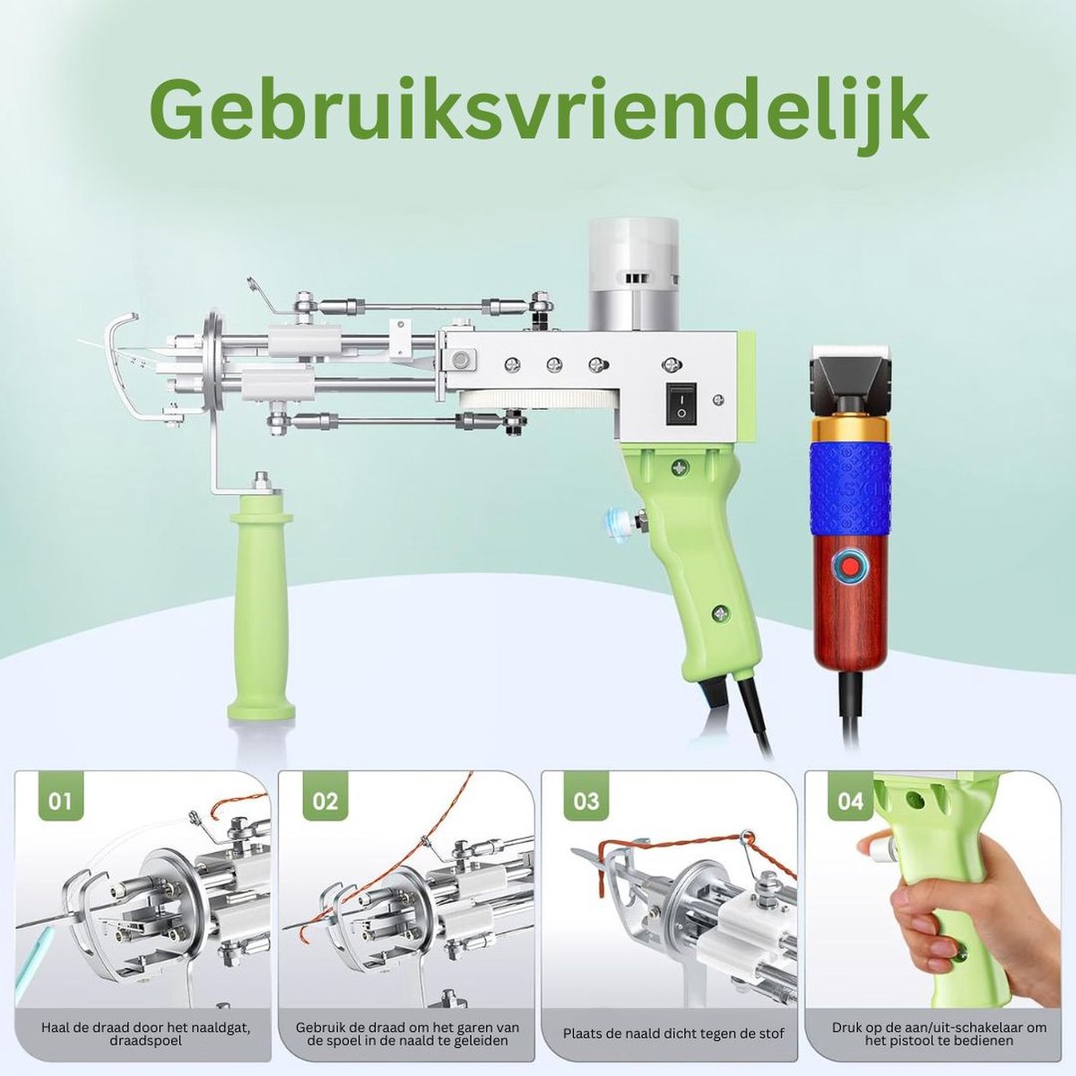 DailySupplies Premium Tufting Gun Beginnerspakket Groen