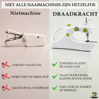 Wat vinden we goed aan de Draadkracht® mini handnaaimachine