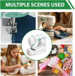Draagbare elektrische naaimachine mini formaat met 42-delige naaiaccessoires voor beginners - ShopVlot
