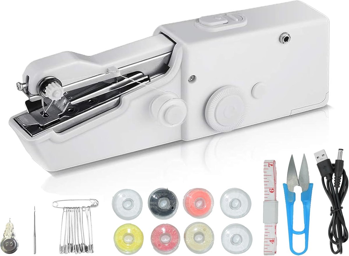 De Draagbare Elektrische Naaimachine Mini Wit in één oogopslag