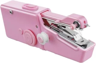 Draagbare mini handnaaimachine 22.5 cm roze