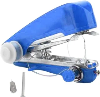 Draagbare mini handnaaimachine - blauw