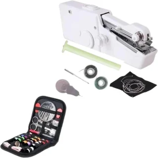 Draagbare mini naaimachine 20,5 cm wit