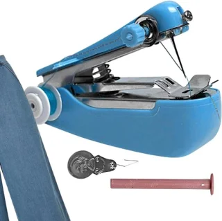 Draagbare mini naaimachine - blauw