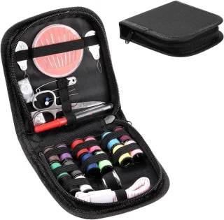 Draagbare naaikit reparatieset 16 x 10 cm multicolor
