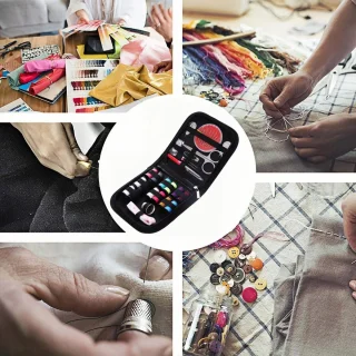 Draagbare naaikit reparatieset 16 x 10 cm multicolor