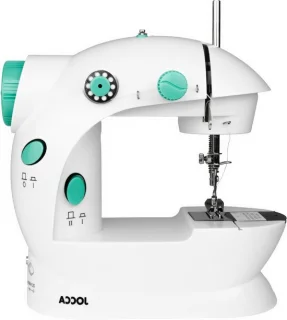 Draagbare naaimachine met naaiset - wit en blauw