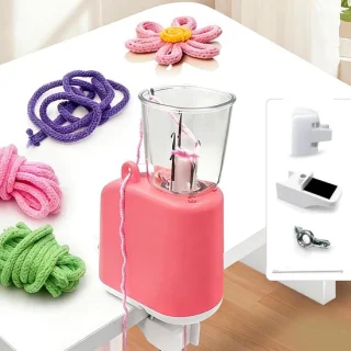 Elektrische brei- en haakmachine 6-delig roze