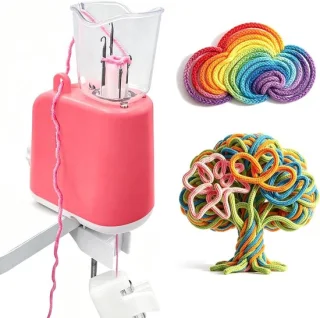 Elektrische breimachine breiwolset I-Cord roze