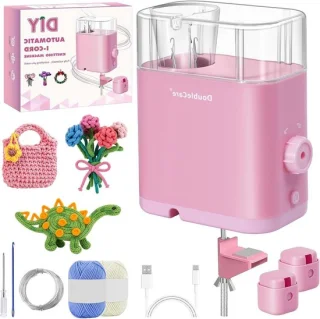 Elektrische breimolen 7-delig roze