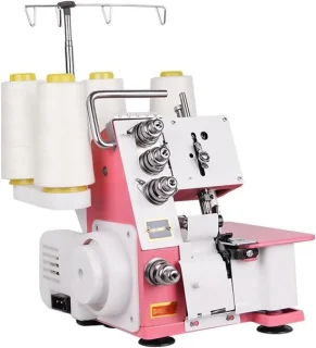 Elektrische overlockmachine wit roze